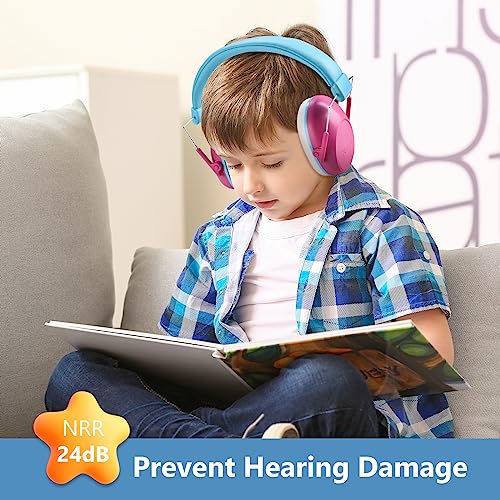 Image of ProCase Kids Noise Cancelling Headphones Ear Hearing Protection, Pink | Ear Defenders for Monster Jam Truck Firework Focus, Noise Reduction Canceling Ear Muffs for Sensory Autism Toddler Children