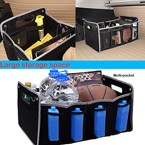 Car Trunk Organizer ,Adjustable Securing Straps, Collapsible Multi Compartment Car Organizer For Trucks, Cars, Suvs And Groceries -Universal. #TOP2
