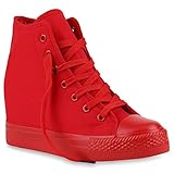 wedges rot  stiefelparadies Damen Sneakers Keilabsatz Sneaker-Wedges Trendfarben Stoffschuhe 139857 Rot Rot 39 Flandell