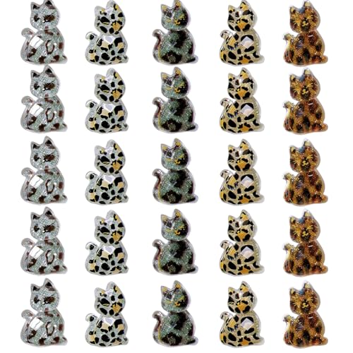 25 Pcs Leopard Cat Slime Charms for Crafts & Decor