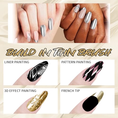 Set de 4 esmaltes gel metalizados efecto espejo 12ml miniatura 5