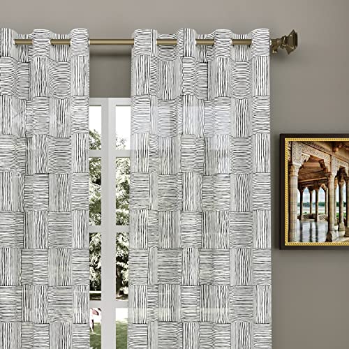 Image of BLOCKS OF INDIA Hand Block Printed Cotton Linen Daylight Door Curtain (Style 1, Door 7 FEET)