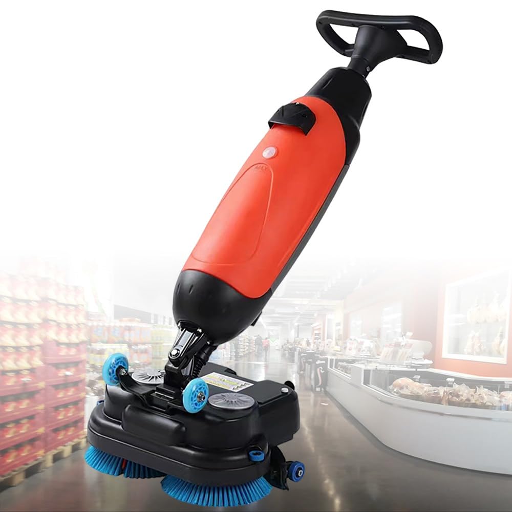 Fregadora Secadora Suelos,Mini Fregadora Suelos Calidad Profesional,Puerto De Carga Impermeable,Funcionamiento con Ruido Ultrabajo,para Uso Doméstico Y Comercial Red