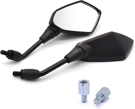 Accessories 10mm 8mm Back Side Convex Mirror Pair Motorcycle Rear View Mirrors for Suzuki GSXR GSX-R 600 750 1000 K1 K2 K3 K4 K5 K6 K7 K8 K9 Color ABS Plastic Black