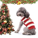 ROROJOYMA Hund Rollkragenpullover Weihnachten Hundepullover Muster Strickwaren Warme Hundepullover Elch Weihnachten für Kleine Mittlere Hundekatze (XL)