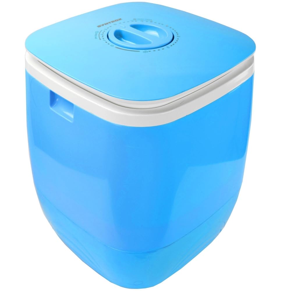Syntrox 2 kg Mini Waschmaschine mit Schleuder Tumbas Camping Reise Mobil Tragbar Kompakt energieeffizient Blau