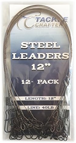 Tackle CraftersStainless Steel Wire Leaders Fishing Tackle Gear and Accessories - 12 Pack (Length 12" (Pack of 12)