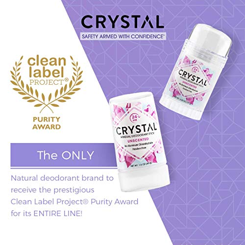 Image of CRYSTAL Mineral Deodorant Stick - Unscented Body Deodorant With 24-Hour Odor Protection, Non-Staining & Non-Sticky, Aluminum Chloride & Paraben Free, 4.25 oz, (2 Pack) (Packaging May Vary)