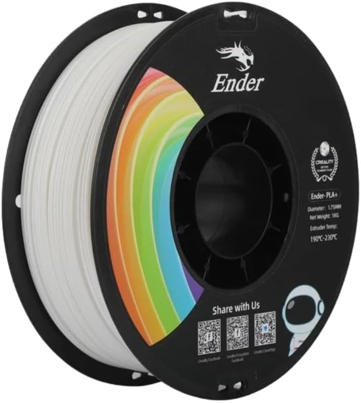 3 idea Imagine Create Print Upgraded Ender PLA Plus White Filament 1KG NET 1.75mm Accuracy +/- 0.02mm Toughness Upgraded Dimensional Accuracy