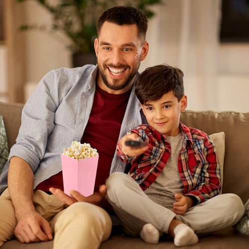 Image of 50 Pcs Pink Popcorn Boxes Mini Paper Popcorn Box Cardboard for Party Disposable Snack Candy Holder for Movie Nights Birthday Wedding (Light pink)