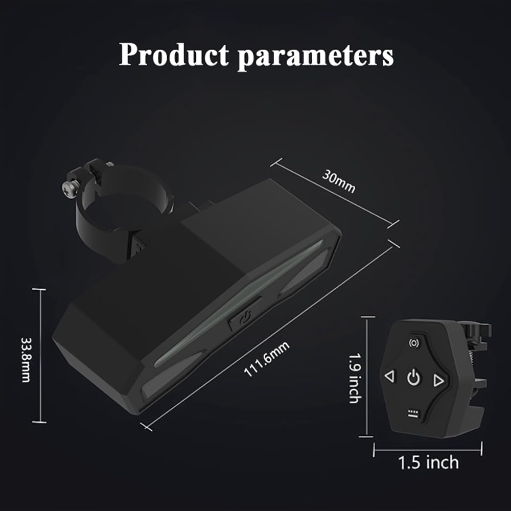 Luz Trasera Inteligente con Intermitentes y Control Remoto inalámbrico para Bicicleta de montaña y Carretera. Luces Impermeables Recargables por USB para Bicicleta de montaña y Car