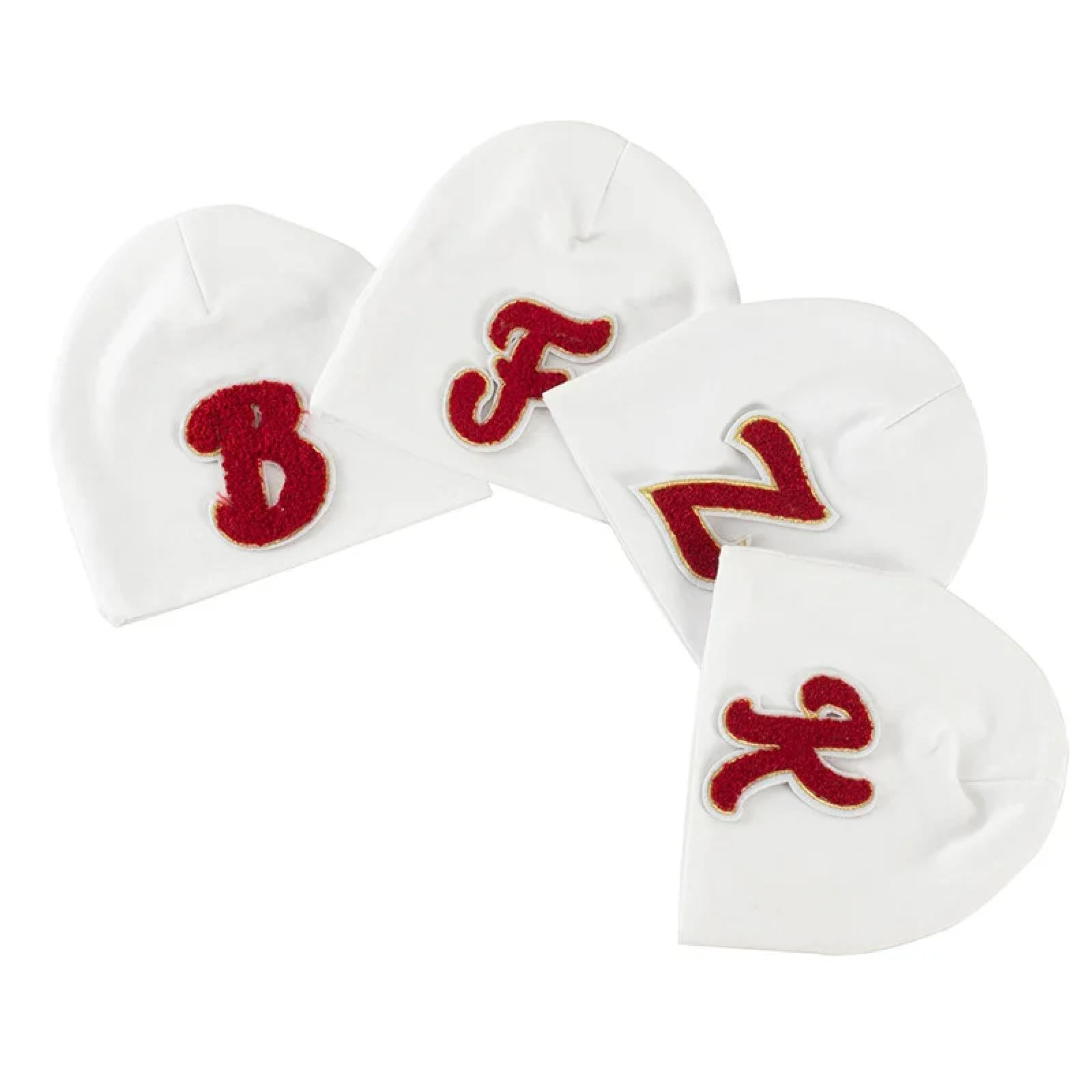 Czapki z dzianiny, czapki, czapki, czapka beanie, czerwona czapka z literami, czapka z dzianiny, popularna, luźna czapka dziecięca, biała czapka, ciepła czapka, biały, jeden rozmiar
