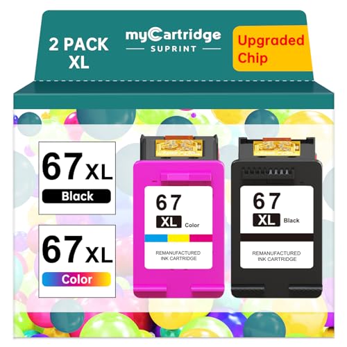 67XL HP Printer Ink for HP Ink 67 Replacement for HP 67 Ink Cartridges Black/Color Combo Pack HP67 DeskJet 2755e 2855e 2700 2800e 2700e 4255e 4155e Envy 6055e 6000 6455e 6400 Printer Ink HP 67 XL