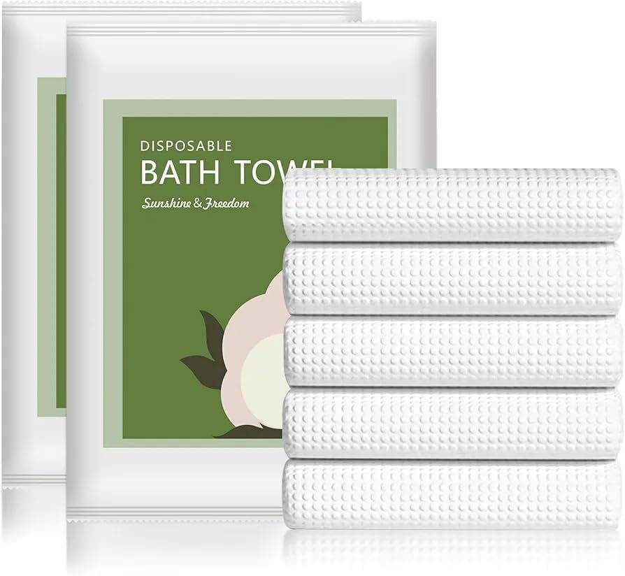 30 Pack Disposable Bath Towels 70x 140cm Compressed Individually Wrapped Towels for Hotel Spa Gym Salon Beach Sauna Camping & Travel Soft Absorbent Lightweight & Portable