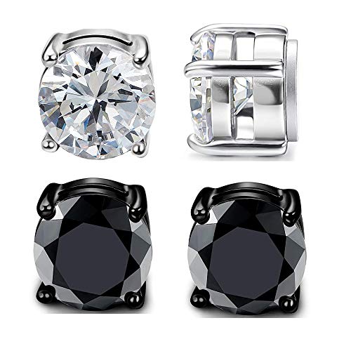 Fashionsupermarket 6-12MM Stainless Steel Magnetic No Piercing Fake Gauges Earring Studs,for Non Pierced