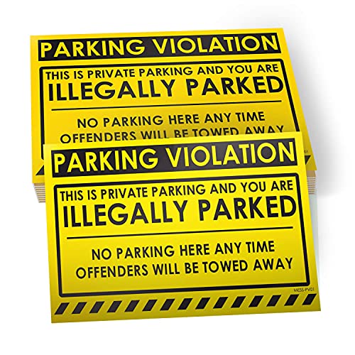 100 Mess Parking Violation Stickers Hard To Remove - Illegally Parked Tow Warnings No Parking Stickers - Bad Parking Stickers, Super Sticky Towing Tags For Parked Cars And Trucks - 8X5 In, Yellow #TOP5