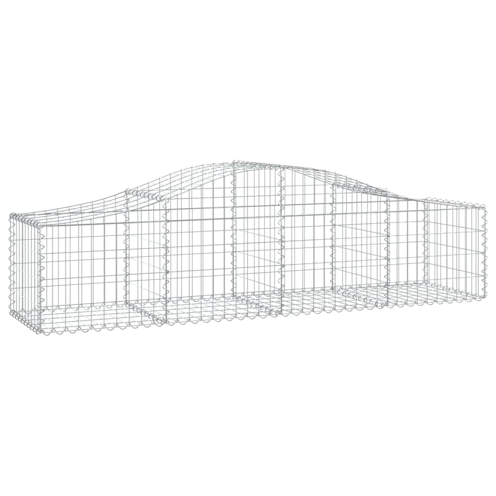 vidaXL Gabione mit Hochbogen 7 STK., Steinkorb Drahtkorb Dekorativ, Gabionenkörbe Verstärkte Gabionenhaken, Gabionenwand Gabionen Zaun Garten, Verzinktes Eisen