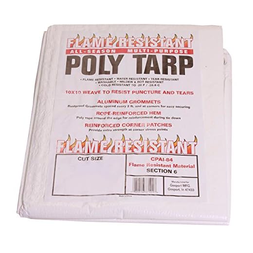 Flame Resistant Poly Tarp - 100% Waterproof, Washable & Rot Resistant (10x20)