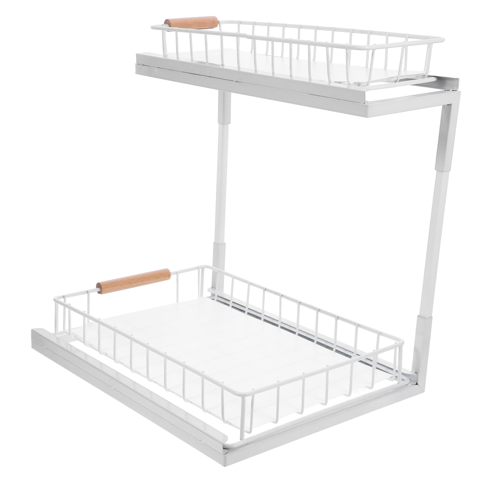 FUNOMOCYA 2-tier Kitchen Organizer Countertop Condiment Holder under Sink Spice Rack Spice Bottle Organizer Sliding Storage