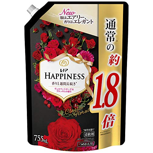 レノア ハピネス 柔軟剤 ヴェルベットローズ&ブロッサム 詰め替え 約1.8倍(755mL)