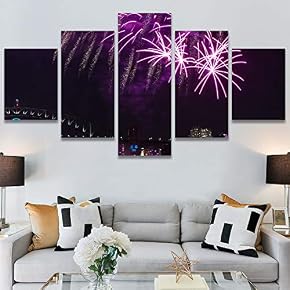 SIGNWIN 5 Panel Canvas Wall Art Building Cityscape...