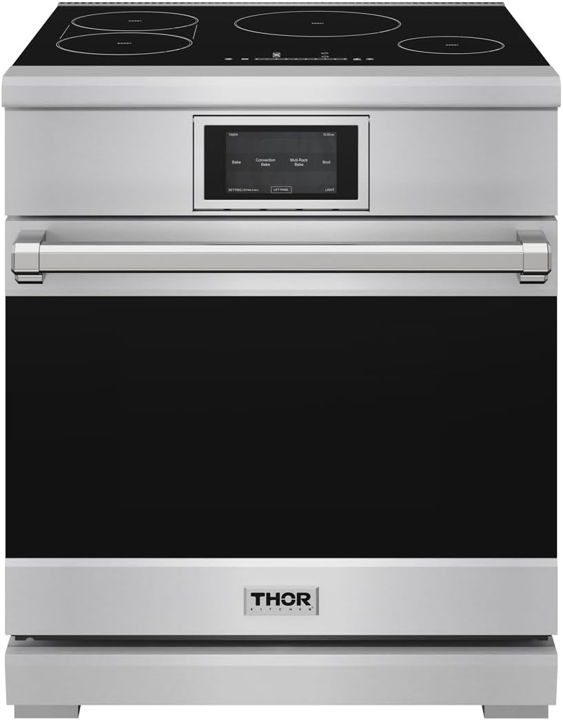 THOR Kitchen 30 Inch Professional Induction Range with Tilt Panel Touch Control - Model XRI30E