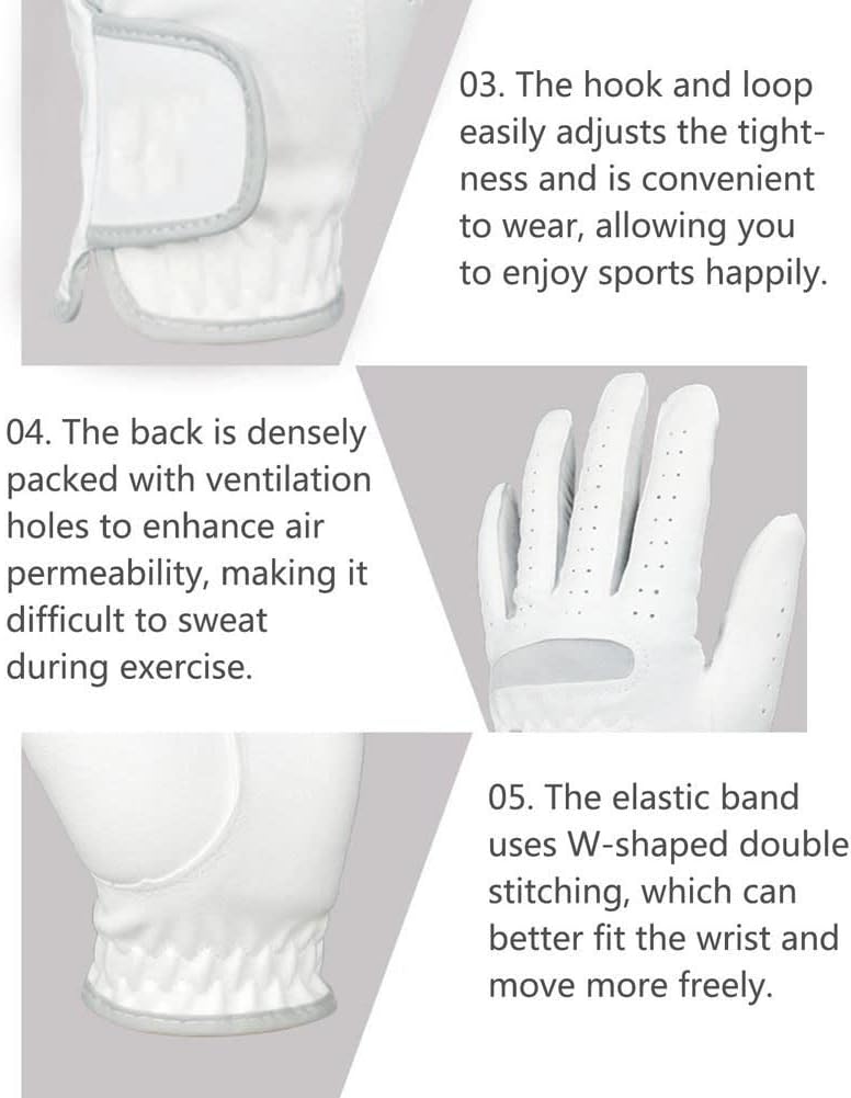 1 x men's golf gloves, left right hand, women's soft ultra-fibre cloth, breathable, wear-resistant, golf gloves, sports gloves (L 26)