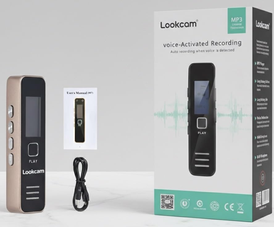 Digital Voice Recorder 4K Audio Recording, 64GB MP3 Player Mini Spy Device with 1.2 inch Display-image-20