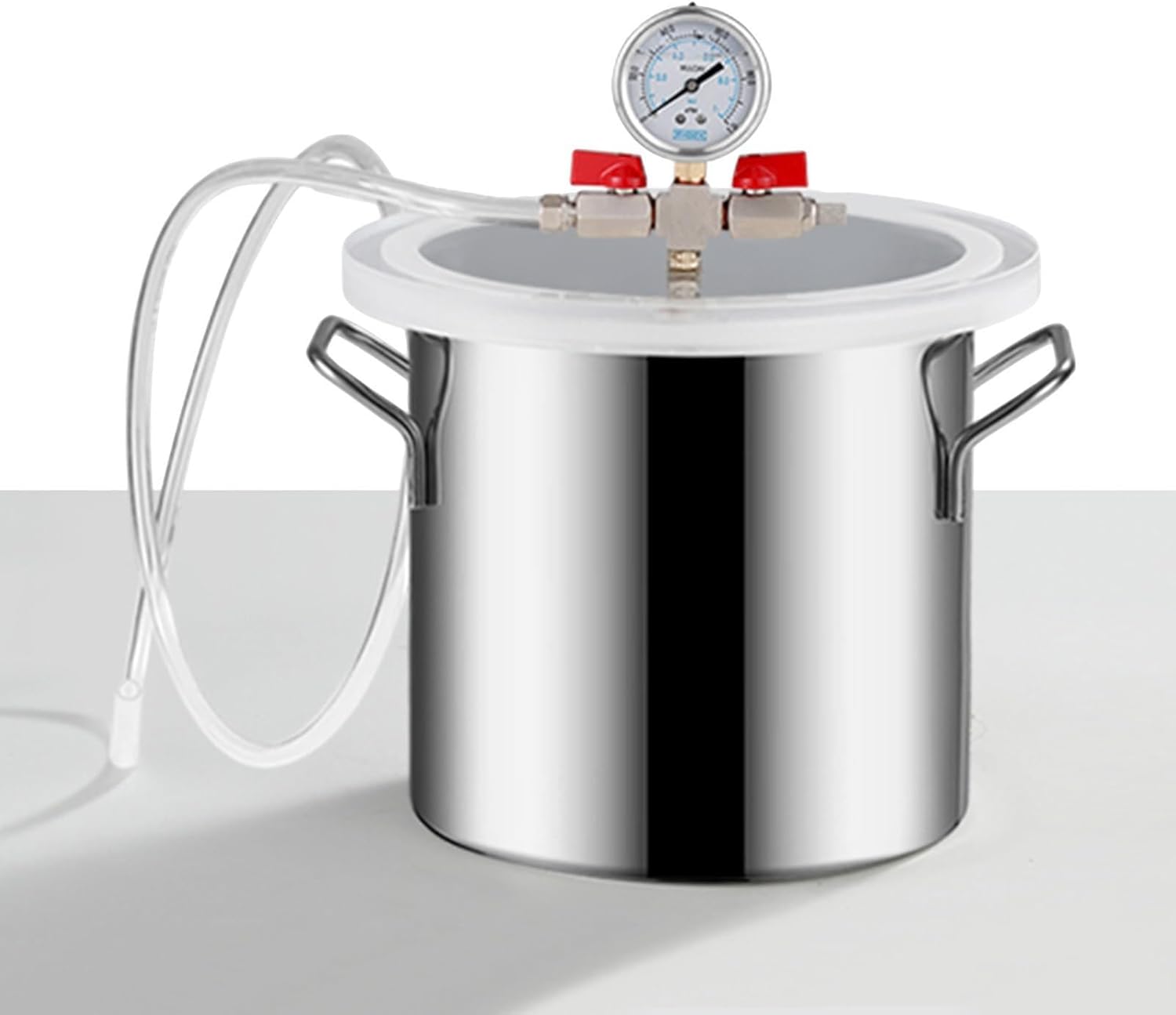 Stainless Steel Vacuum Degassing Chamber, Laboratory Vacuum Kit, 2 3 6 13 20 Gallon Vacuum Chamber, With Clear Acrylic Lid And Hose, For Casting Resin, Epoxy Resin, Stabilizing Wood(50L/13Gal(40x40cm/