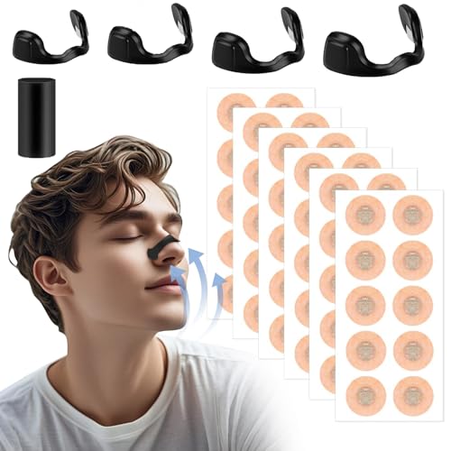 Bande Nasale Magnétique, 60 Pièces Efficace Puissant Aimant Nasal Strips, Aimant Anti Ronflement, Nose Strips Magnetic Améliore La Réduction du Ronflement Améliore...