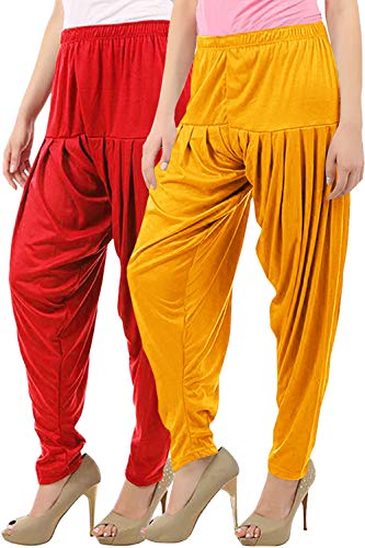Image of Buy That Trendz Womens Patiala Pants Combo Pack of 2 Viscose Dhoti Patiyala Salwar Harem Bottoms Pants