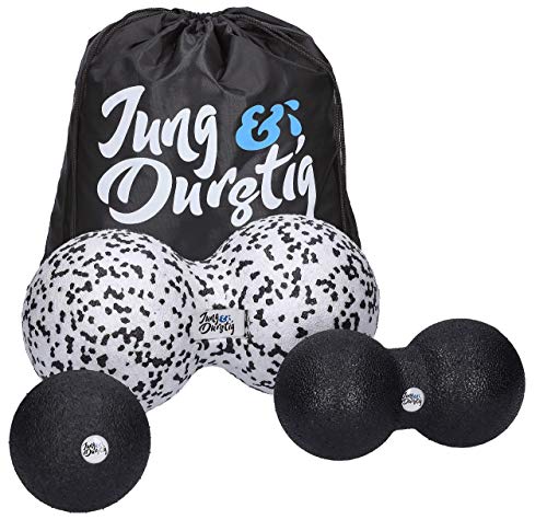 Preisvergleich Produktbild Jung & Durstig Original Faszienball-Set mit Anleitung / Massageball / Twinball / Faszienrolle Wirbelsäule / Duoball 8 u 12cm inkl Ebook