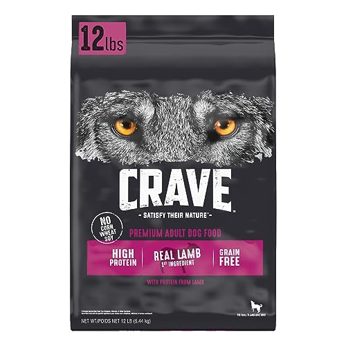 CRAVE Grain Free High Protein Adult Dry Dog Food with Lamb, 12 lb. Bag