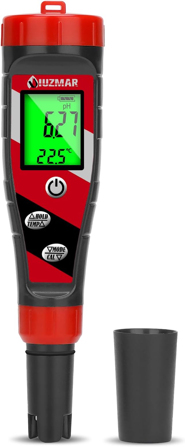 UIUZMAR Water pH TDS Meter Pen, pH EC Meter Hydroponic, Test the pH TDS Value of Aquarium, 4 in 1 pH/EC/TDS/Temp Meter Digital Water Tester for Drinking Water, Pond Water, Hot Tub, Swimming Pool