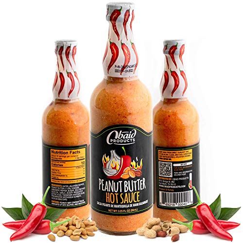 Obaid Products Peanut Butter Hot Sauce - 3.25 oz. Gourmet Jalapeno & Habanero