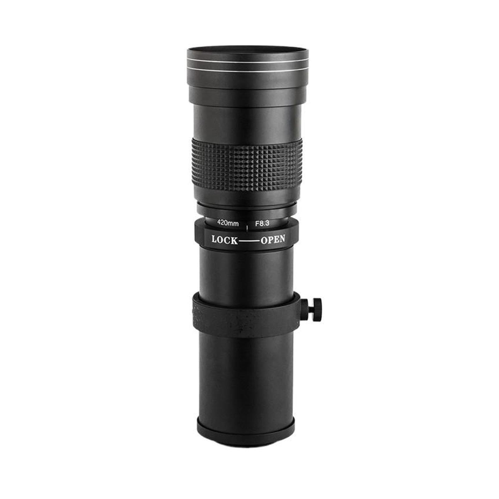 Obiettivo teleobiettivo 420-1600mm 800mm F8.3, compatibile con Nikon | D3100 D3200 D3400 D5500; obiettivo zoom manuale, filtro 67mm, F16, 8 lamelle, full frame