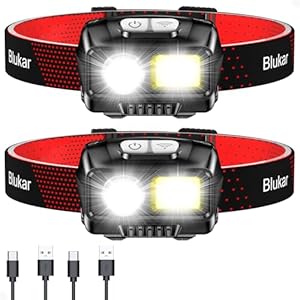 LED Headlamp Rechargeable,2000L High Lumen Super Bright Dimmable Headlight Flashlight with Motion Sensor- 8 Modes,Spotlight&Floodlight,IPX5 Waterproof for Camping,Hiking,Running,Fishing -2 Pack