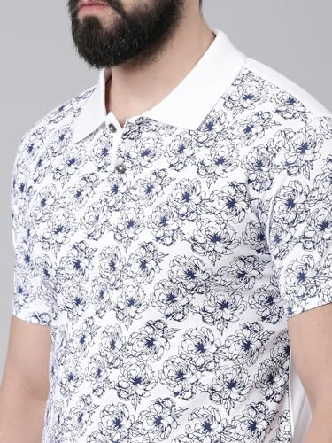Image of KRYPTIC Men's Ultra-Soft Cotton Rich Casual Printed Half Sleeve Regular Fit Classic Polo T-Shirt - Soft, Cool & Stylish Everyday Wear