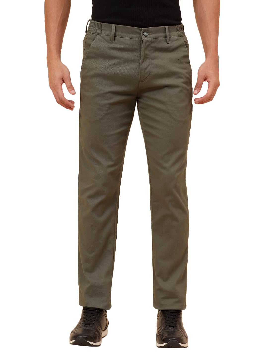 Casual Trousers for Men l Breathable & Soft with Color Fastness Regular Fit Cotton Blend Fabric Solid Pattern Button Closure (P_MTRC00218)-image-40