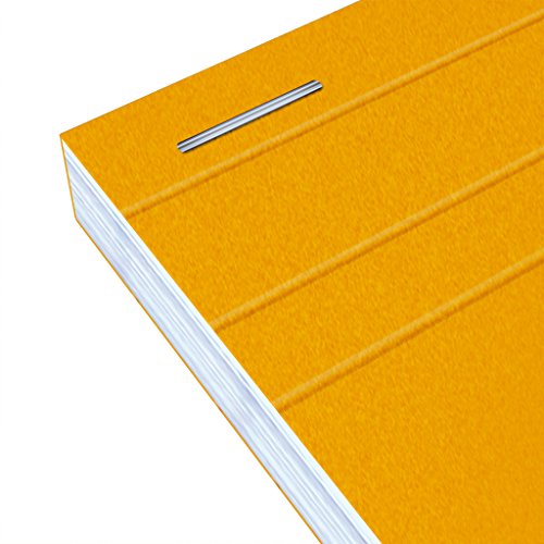 Bloc-notes Oxford couverture carte enduite orange avec 80 feuilles agrafées petits carreaux - 5