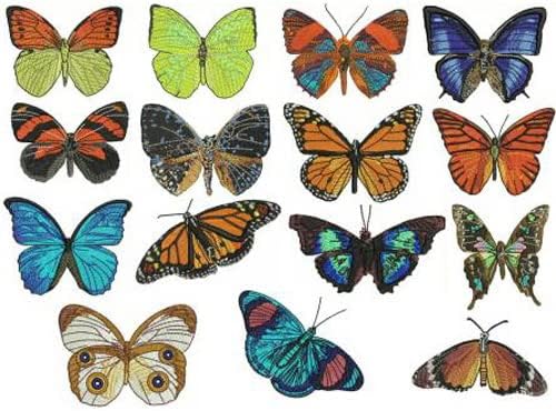 Threadart Machine Embroidery Design Bundles - Animal Sets - Butterflies(2) - Loaded On USB Stick - Over 30 Sets Available