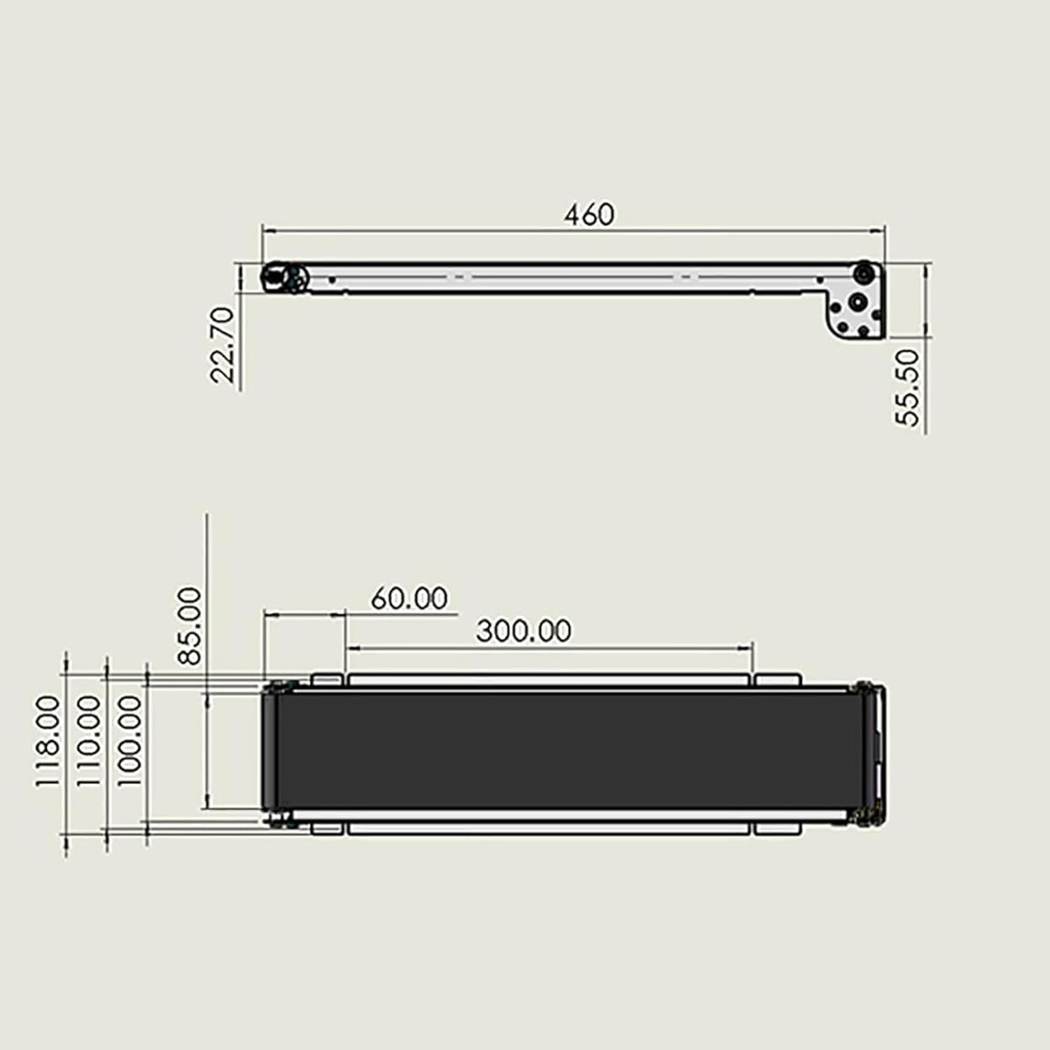 COYEUX Transportador eléctrico para línea de Montaje, Cinta transportadora pequeña de 460 mm x 118 mm, Carga 5 kg, para procesamiento de Alimentos, envasado de Productos