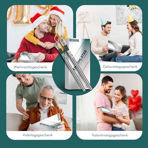 Regalos para Hombre Enfriador de Botellas de Vino: Accesorios Vino Set Regalo Enfriador Vino Ideas de Regalos Hombre, Amigo Invisible Regalos Originales para Mujer Hombre Regalos Amantes del Vino - imagen 3