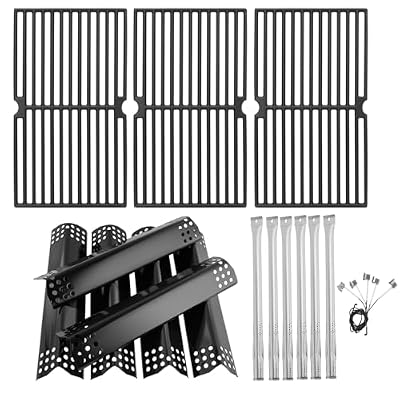 BBQration Replacement Parts for Nexgrill 720-0896B 720-0896E 720-0896C 720-0896X Deluxe 6-Burner Gas Grills, Cooking Grate, Heat Shield Tent and Burner for Nexgrill Replacement Parts 6 Burner