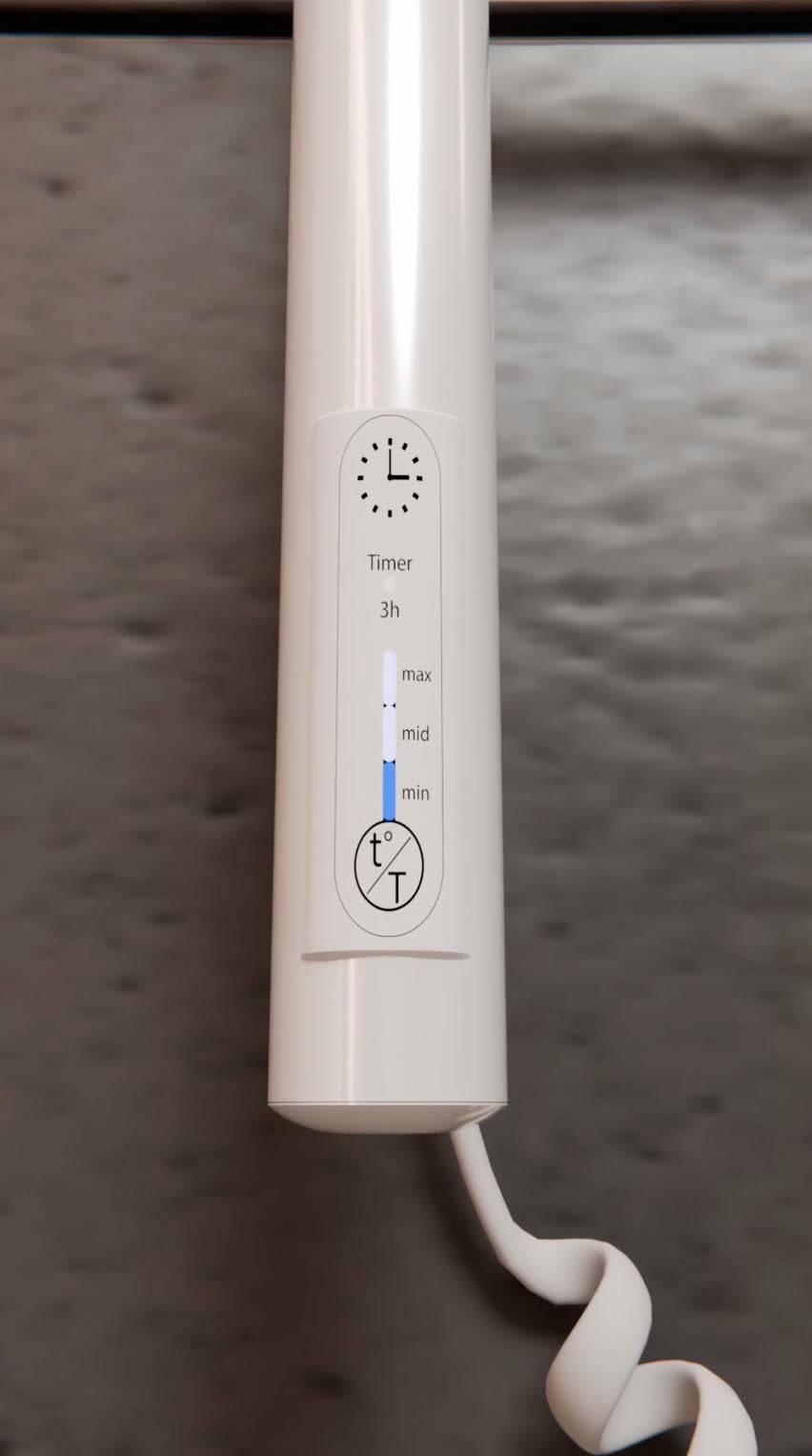 Elna grzejnik elektryczny do łazienki, 125 W, biały grzejnik na ręczniki, 102 x 46 cm, 4 obrotowe ramiona, timer i termostat, ochrona przed wodą rozbryzgową IP44