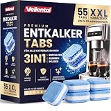 3-in-1 Entkalker für Kaffeevollautomaten & Kaffeemaschinen (55 Stück) - Entkalkungstabletten für Siemens EQ-Serie, Delonghi, Jura, Krups, Bosch, Miele, Melitta, Tassimo, WMF