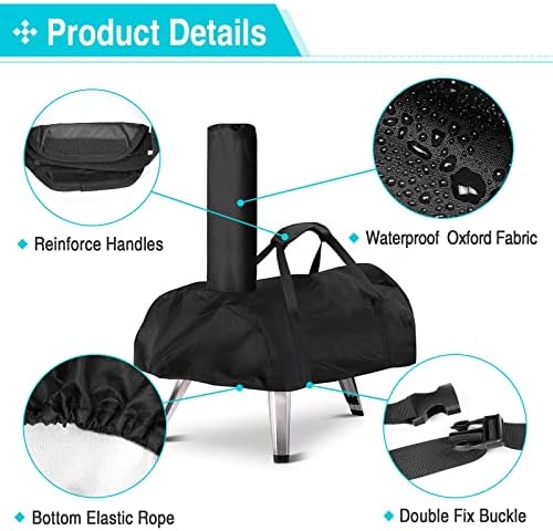 HOHONG Pizza Oven Cover for Ooni karu 12, Outdoor Pizza Oven Covers Waterproof Oxford Fabric Pizza Oven Protective Carry Cover, Black, 81x42x64cm