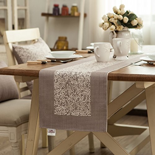 Chemin de table lin gris café 33x210 cm nappe rectangulaire décoration table moderne