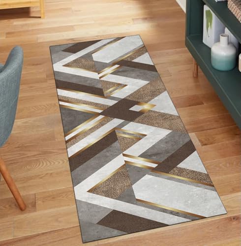 Alfombra de pasillo de poliéster resistente de pelo corto y diseño patchwork 2