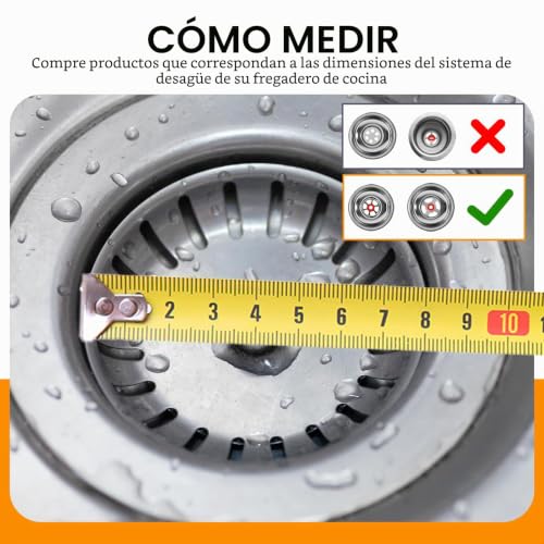 Miniatura 3 de Ø 80mm Coladores Fregadero De Acero Inoxidable Con 2 Pernos, Colador De Drenaje Universal Presione Y Tire Para Fregadero De Cocina, Upgraded Kitchen Sink Plug Strainer, Tapón De Desagüe